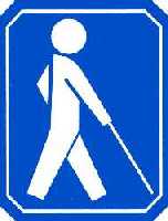 Logo - weißer Mann mit Stock auf blauem Grund - Stockmännchen